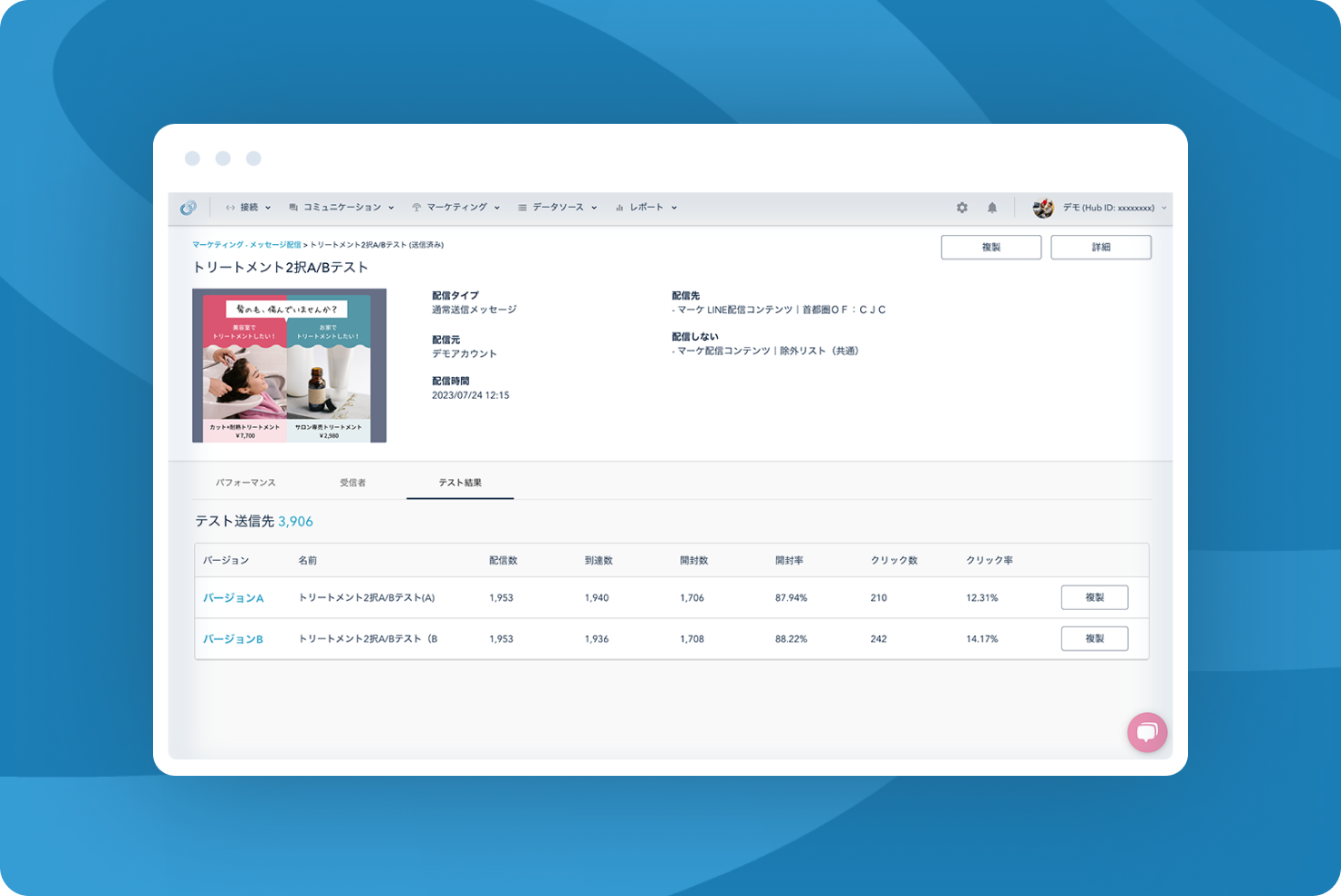A/B testing of message delivery